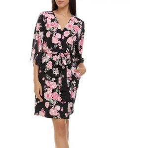 NEW Floral-printed Flora Nikrooz Fleece wrap Robe